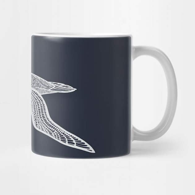 Sooty Albatross Ink Art - cool native bird design - on dark blue by Green Paladin